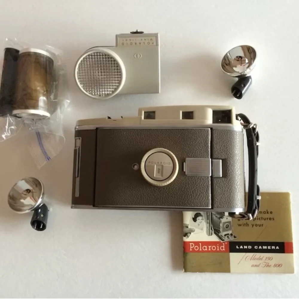 Vintage Polaroid Leather Case & Camera